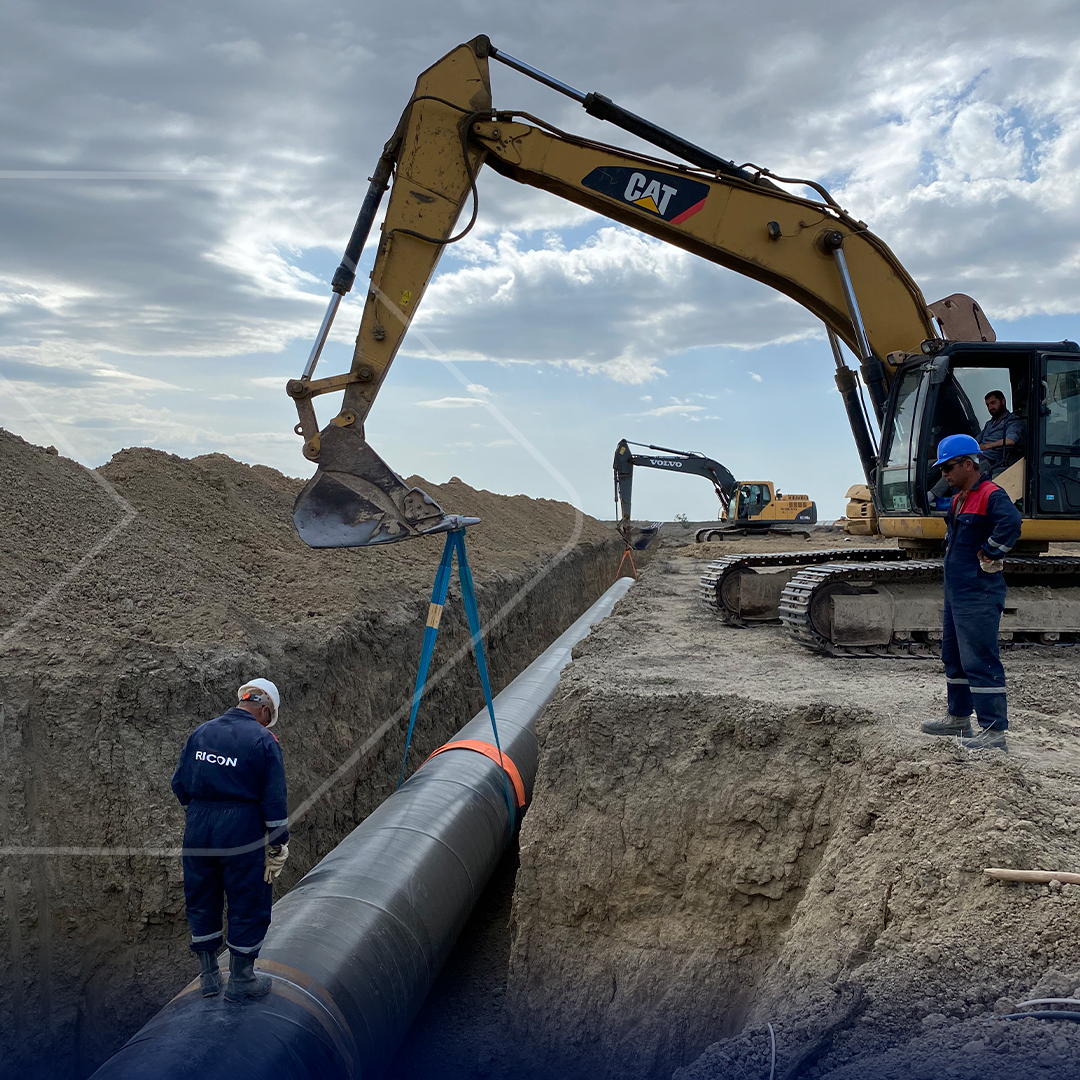 Yevlakh and Goranboy r. Insulated construction of pipelines to provide irrigation water to farms with arable land
